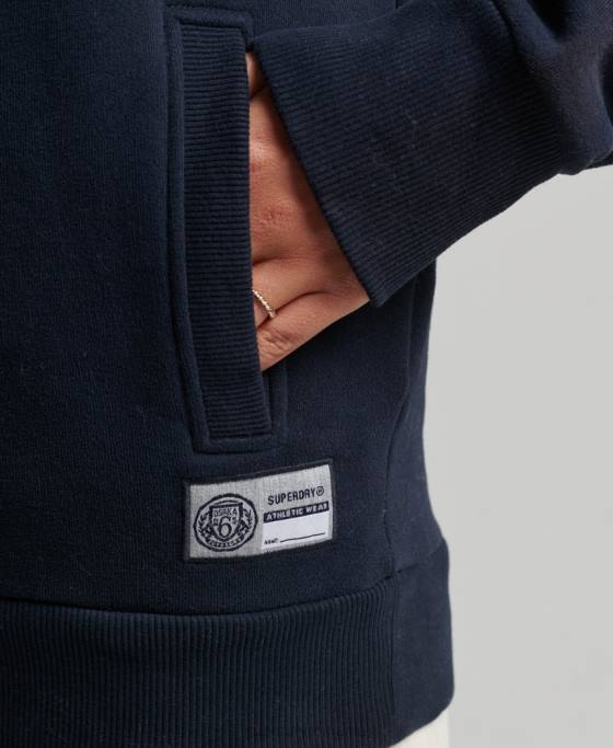 Superdry Top supradimensionat de atletism cu jumătate de fermoar îmbrăcăminte marina femei JX0Z6035