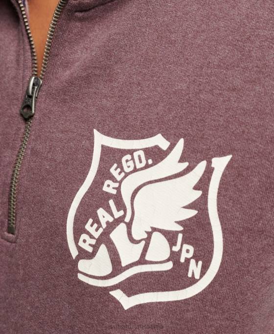 Superdry Top supradimensionat de atletism cu jumătate de fermoar îmbrăcăminte roșu femei JX0Z6043