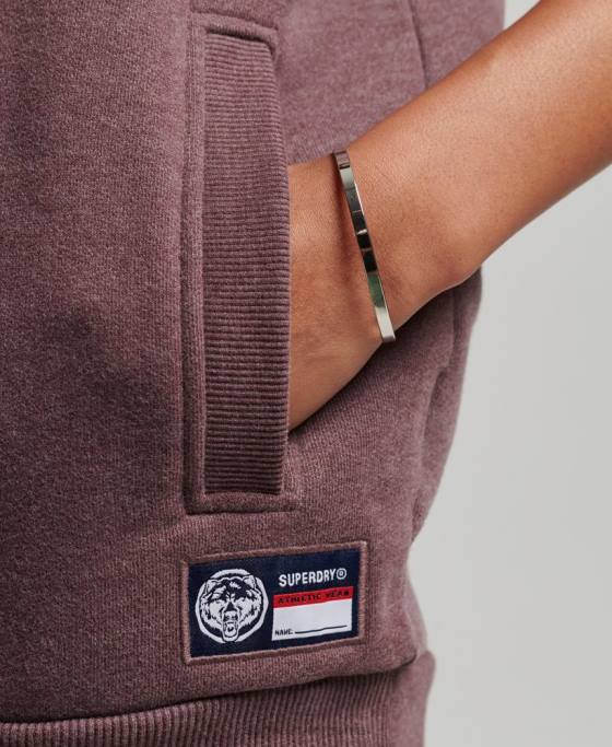 Superdry Top supradimensionat de atletism cu jumătate de fermoar îmbrăcăminte roșu femei JX0Z6043