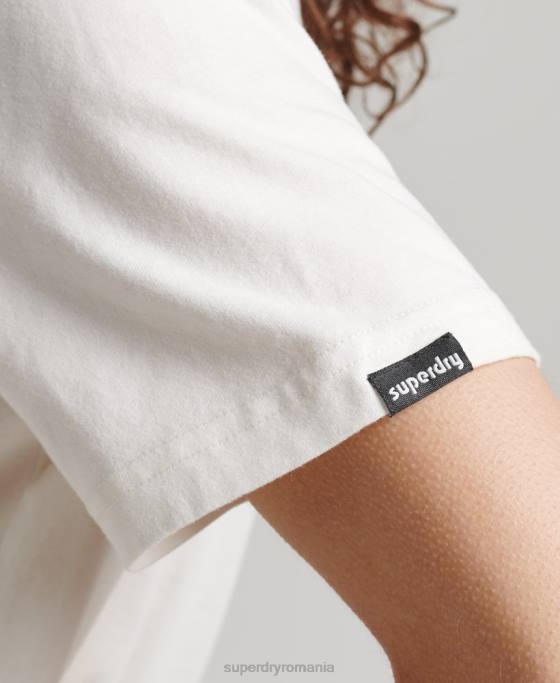 Superdry Tricou cu grafic teren anilor 90 îmbrăcăminte alb femei JX0Z6276