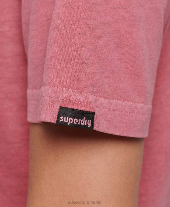 Superdry Tricou cu grafic teren anilor 90 îmbrăcăminte roz femei JX0Z6210