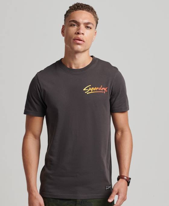 Superdry Tricou cu logo-ul anilor ’80 cu script downtown îmbrăcăminte maro bărbați JX0Z4794