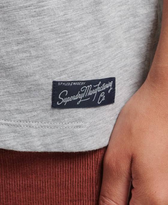Superdry Tricou cu plasture cu logo anilor 90 cu ajustare largă îmbrăcăminte gri femei JX0Z6247