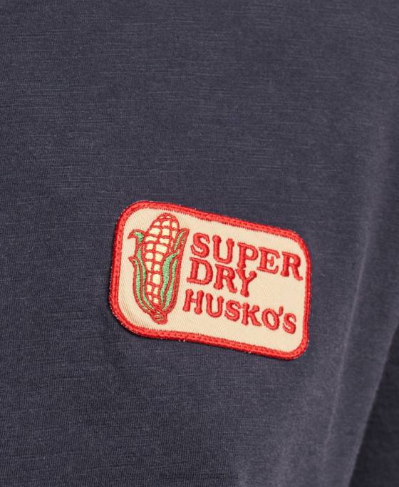 Superdry Tricou cu plasture cu logo anilor 90 cu ajustare largă îmbrăcăminte marina femei JX0Z2836