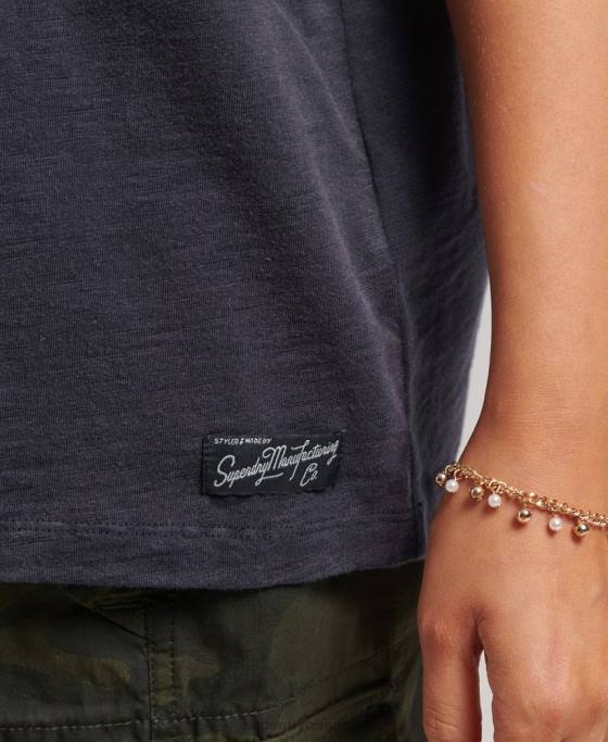 Superdry Tricou cu plasture cu logo anilor 90 cu ajustare largă îmbrăcăminte marina femei JX0Z2836