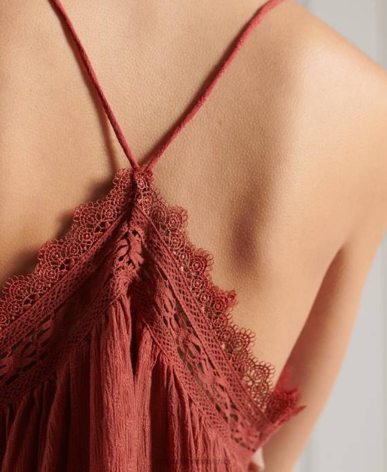 Superdry alana cami top îmbrăcăminte portocale femei JX0Z3044