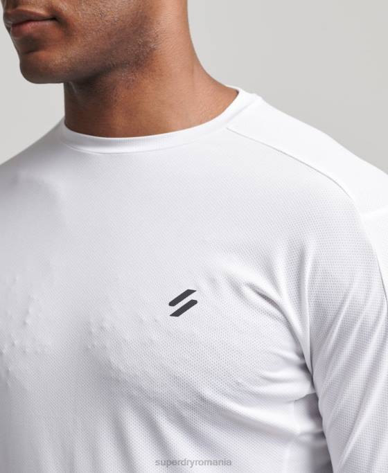 Superdry aleargă top cu mânecă lungă îmbrăcăminte alb bărbați JX0Z5388