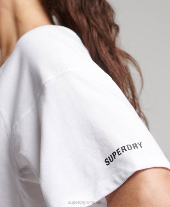 Superdry aleargă tricou cu mânecă scurtă îmbrăcăminte alb femei JX0Z6317