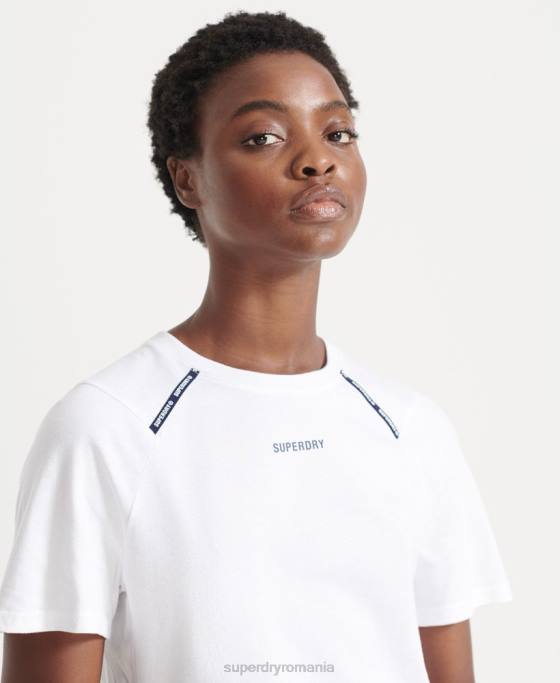Superdry aleargă tricou cu mânecă scurtă îmbrăcăminte alb femei JX0Z6344