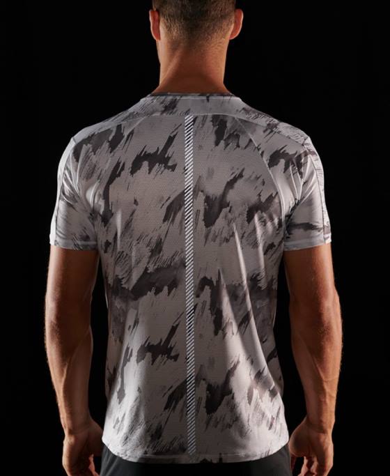 Superdry aleargă tricou cu mânecă scurtă îmbrăcăminte gri bărbați JX0Z5394