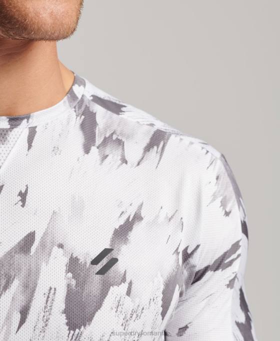 Superdry aleargă tricou cu mânecă scurtă îmbrăcăminte gri bărbați JX0Z5394