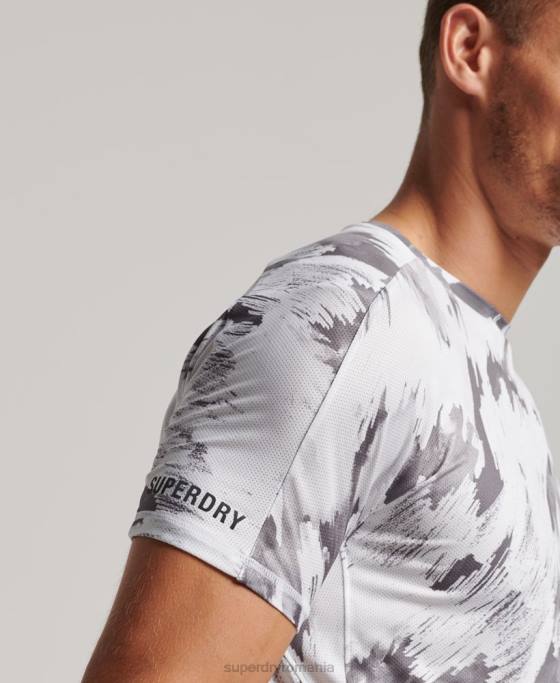 Superdry aleargă tricou cu mânecă scurtă îmbrăcăminte gri bărbați JX0Z5394