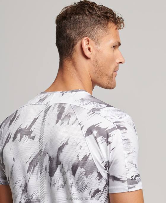 Superdry aleargă tricou cu mânecă scurtă îmbrăcăminte gri bărbați JX0Z5394