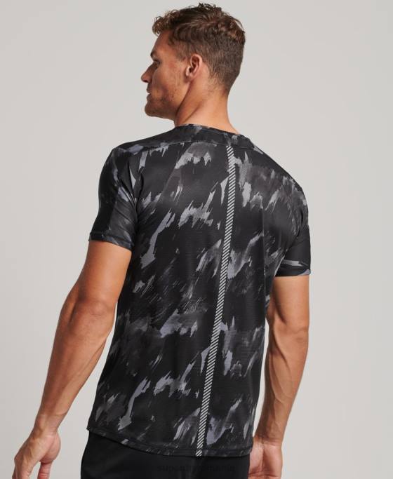 Superdry aleargă tricou cu mânecă scurtă îmbrăcăminte gri inchis bărbați JX0Z5393