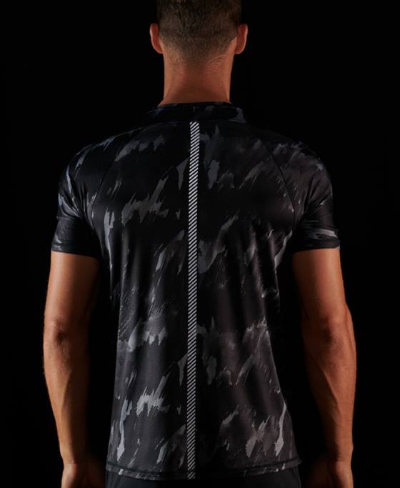 Superdry aleargă tricou cu mânecă scurtă îmbrăcăminte gri inchis bărbați JX0Z5393