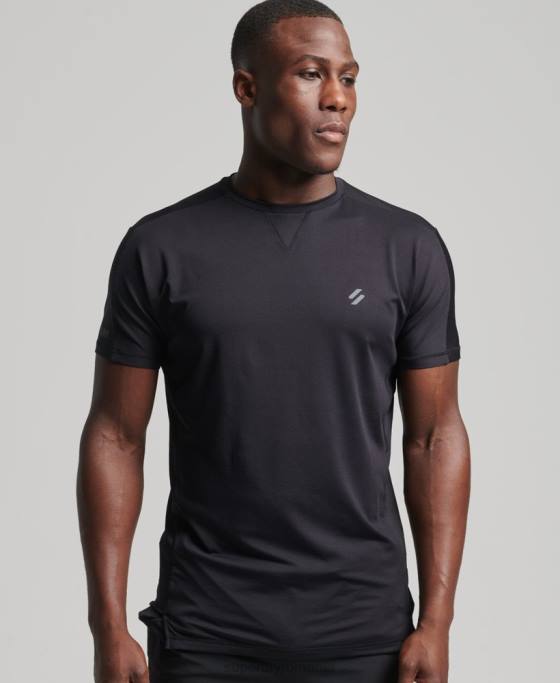 Superdry aleargă tricou cu mânecă scurtă îmbrăcăminte negru bărbați JX0Z5403