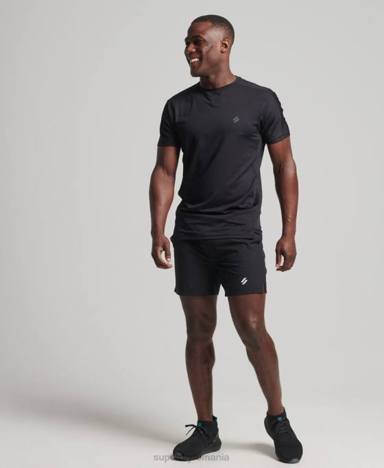 Superdry aleargă tricou cu mânecă scurtă îmbrăcăminte negru bărbați JX0Z5403