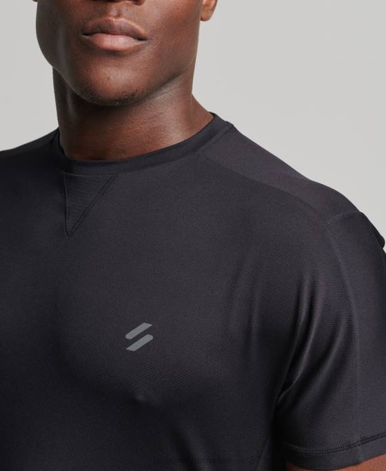 Superdry aleargă tricou cu mânecă scurtă îmbrăcăminte negru bărbați JX0Z5403