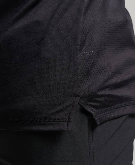 Superdry aleargă tricou cu mânecă scurtă îmbrăcăminte negru bărbați JX0Z5403