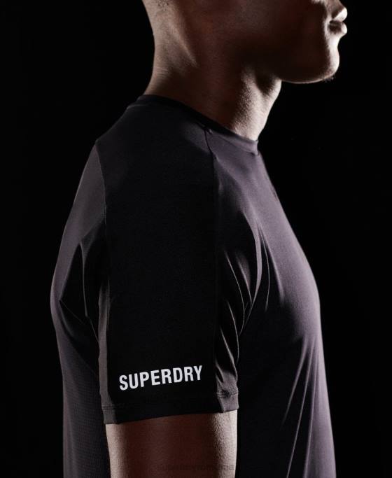 Superdry aleargă tricou cu mânecă scurtă îmbrăcăminte negru bărbați JX0Z5403