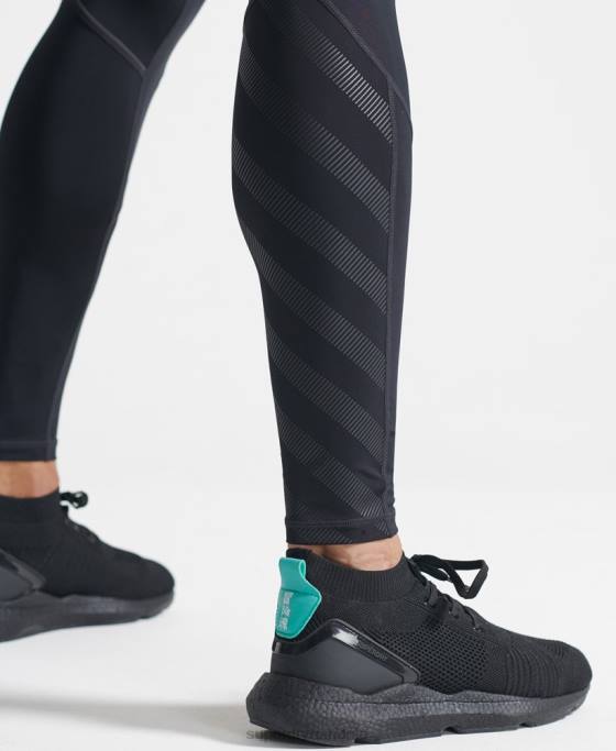 Superdry alerga pantaloni strâmți îmbrăcăminte negru bărbați JX0Z1438