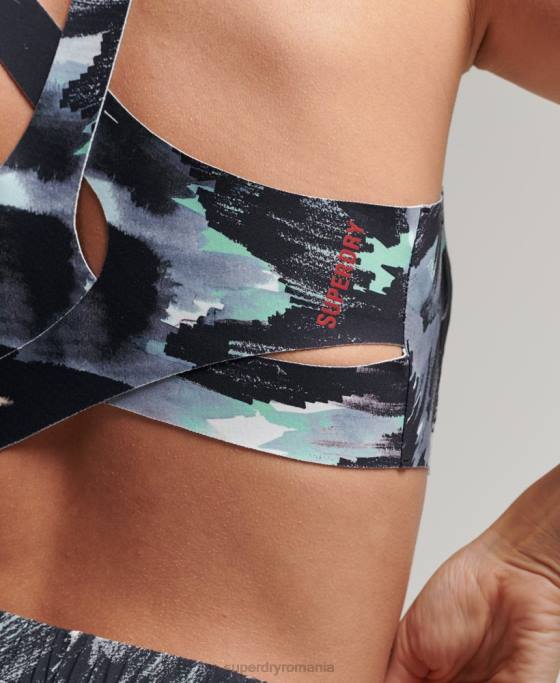 Superdry alerga sutien de performanță îmbrăcăminte gri inchis femei JX0Z6315
