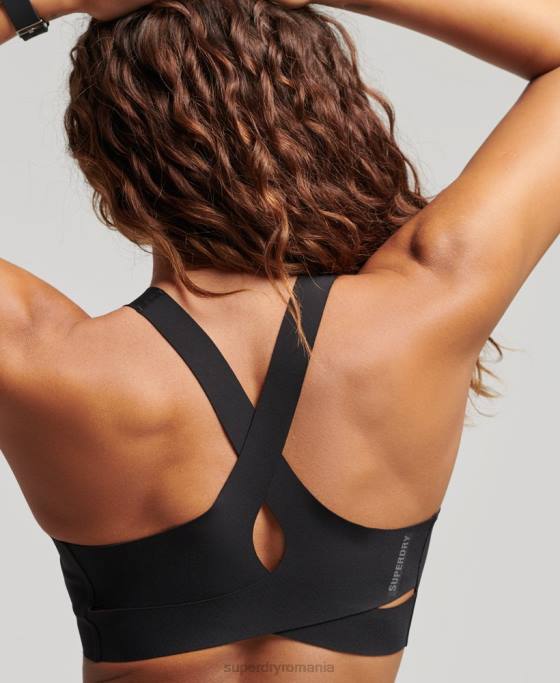 Superdry alerga sutien de performanță îmbrăcăminte negru femei JX0Z6310