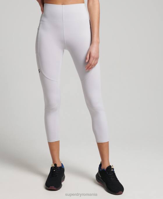 Superdry alergați 7/8 de jambiere strâmte îmbrăcăminte gri deschis femei JX0Z6334