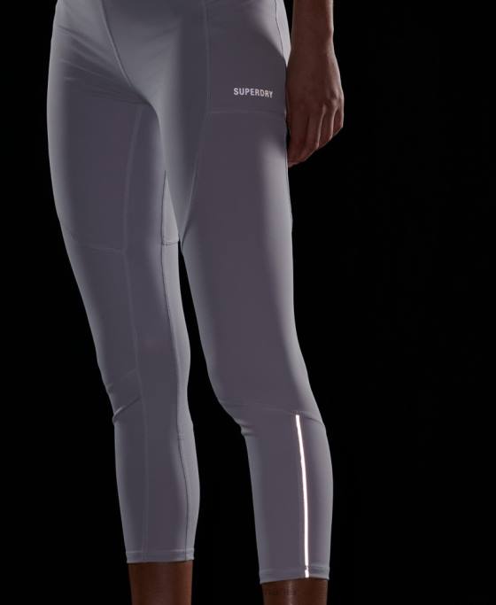 Superdry alergați 7/8 de jambiere strâmte îmbrăcăminte gri deschis femei JX0Z6334