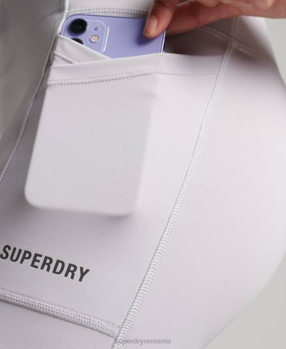 Superdry alergați 7/8 de jambiere strâmte îmbrăcăminte gri deschis femei JX0Z6334