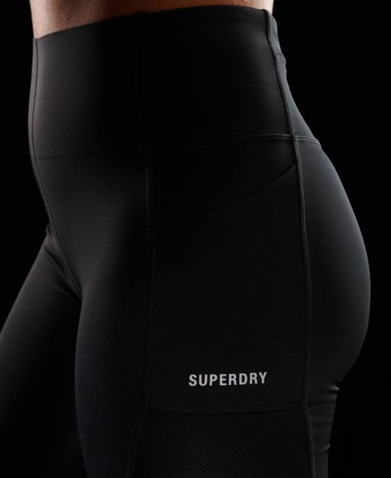 Superdry alergați cu jambiere strânse îmbrăcăminte negru femei JX0Z4067