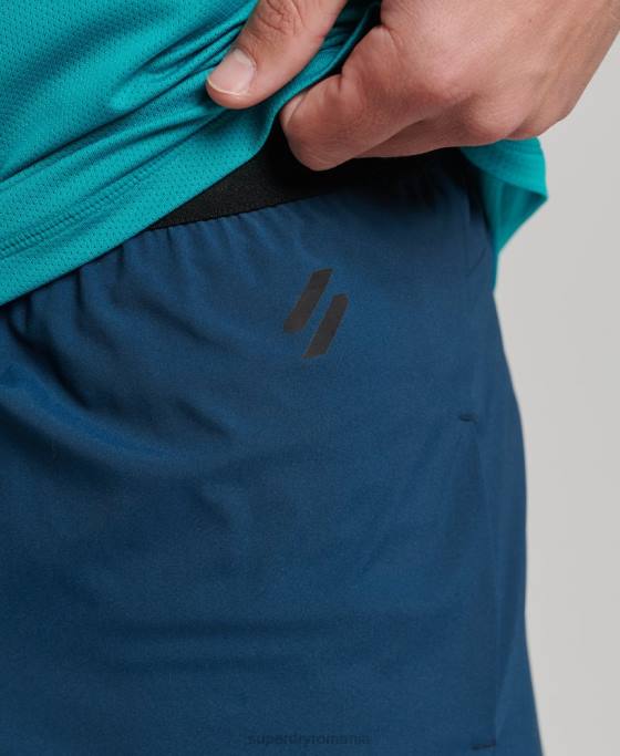 Superdry alergați pantaloni scurți de curse îmbrăcăminte albastru bărbați JX0Z5391
