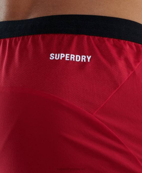 Superdry alergați pantaloni scurți premium stratificati îmbrăcăminte roșu bărbați JX0Z5406