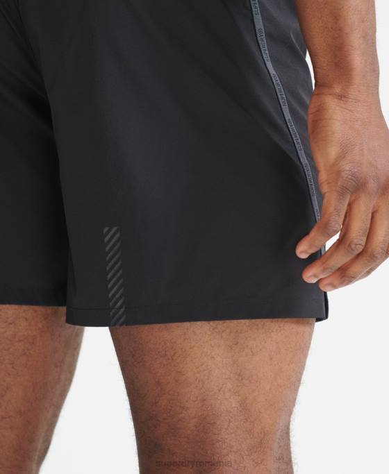 Superdry alergați pantaloni scurți premium îmbrăcăminte negru bărbați JX0Z5364