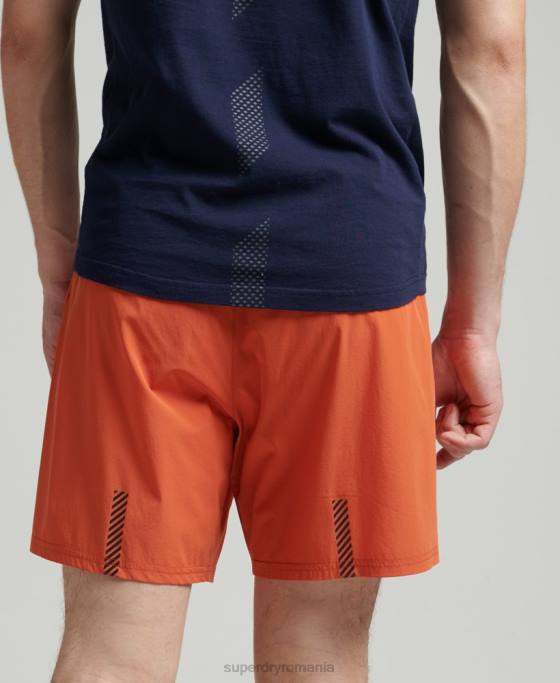 Superdry alergați pantaloni scurți premium îmbrăcăminte portocale bărbați JX0Z5359