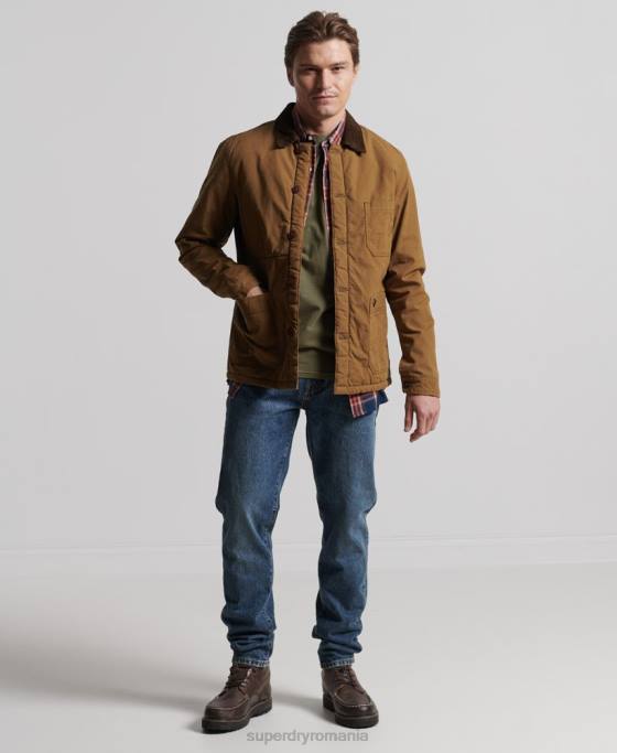 Superdry amestec utilitar peste cămașă îmbrăcăminte maro bărbați JX0Z4712
