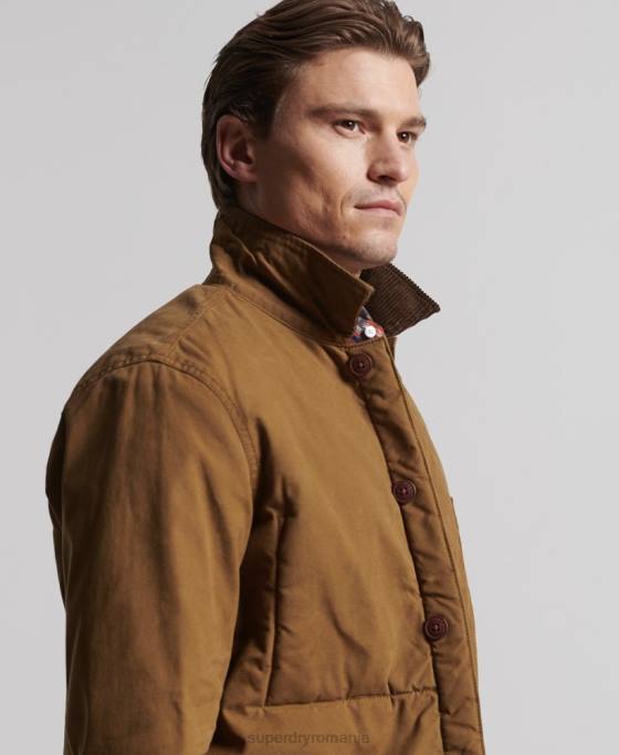 Superdry amestec utilitar peste cămașă îmbrăcăminte maro bărbați JX0Z4712