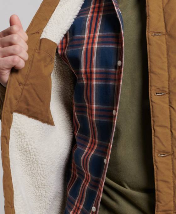 Superdry amestec utilitar peste cămașă îmbrăcăminte maro bărbați JX0Z4712