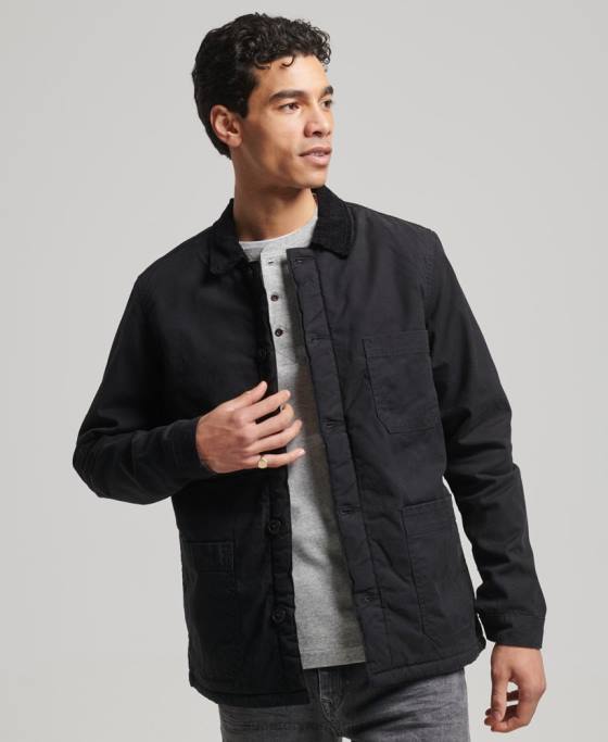 Superdry amestec utilitar peste cămașă îmbrăcăminte negru bărbați JX0Z4598