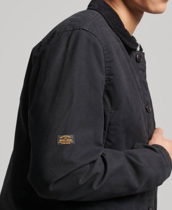 Superdry amestec utilitar peste cămașă îmbrăcăminte negru bărbați JX0Z4598