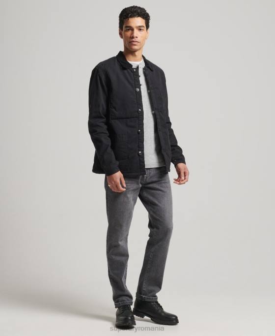 Superdry amestec utilitar peste cămașă îmbrăcăminte negru bărbați JX0Z4598
