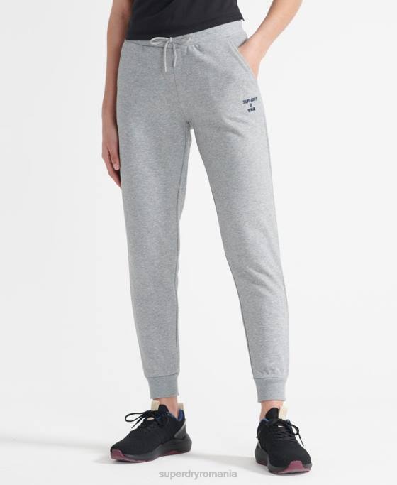 Superdry antrenament de joggeri de sport de bază îmbrăcăminte gri femei JX0Z3933