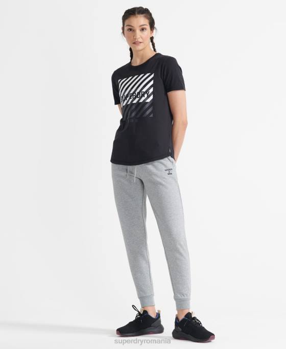 Superdry antrenament de joggeri de sport de bază îmbrăcăminte gri femei JX0Z3933