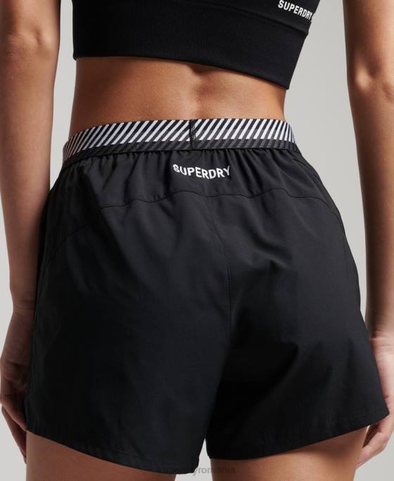 Superdry antrenament pantaloni scurți largi îmbrăcăminte negru femei JX0Z6326