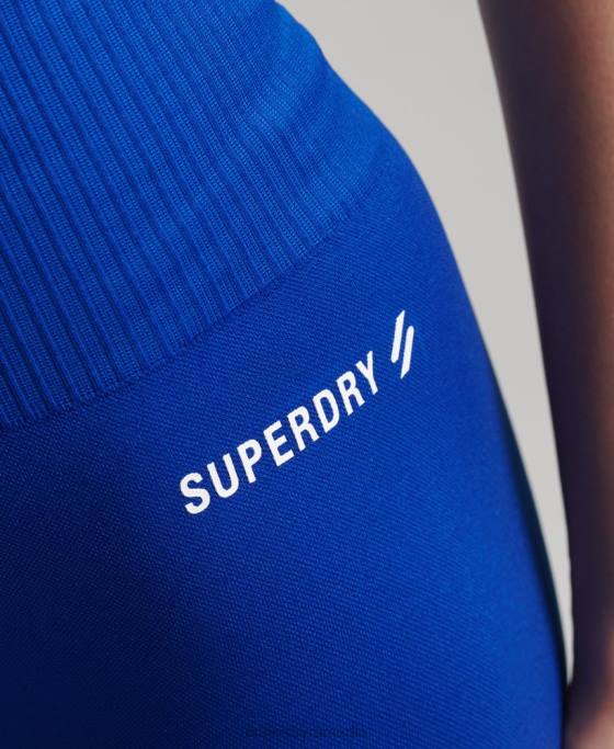 Superdry antrenează jambiere strânse 7/8 fără cusături îmbrăcăminte albastru femei JX0Z6320