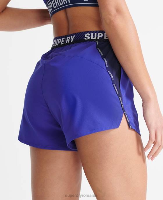 Superdry antrenează pantaloni scurți largi îmbrăcăminte albastru femei JX0Z3170