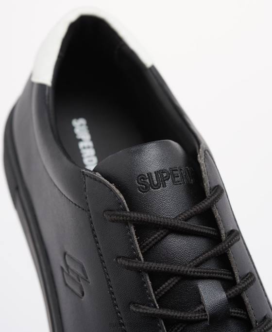 Superdry antrenori vegani de tenis de teren pantofi negru bărbați JX0Z1941