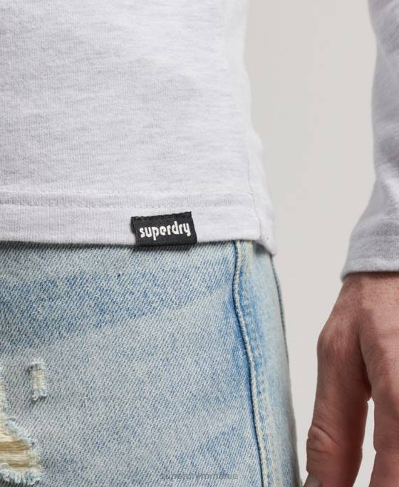 Superdry autocolant de călătorie top cu mânecă lungă îmbrăcăminte gri deschis bărbați JX0Z1499