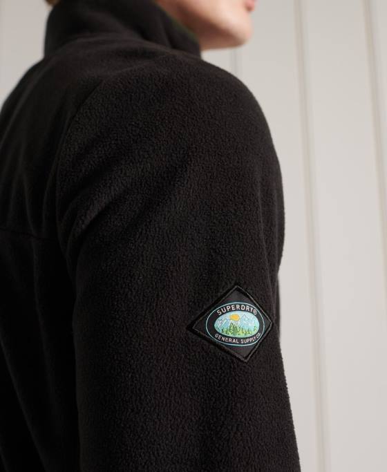 Superdry b trail polar fleece pop deasupra îmbrăcăminte negru bărbați JX0Z5144