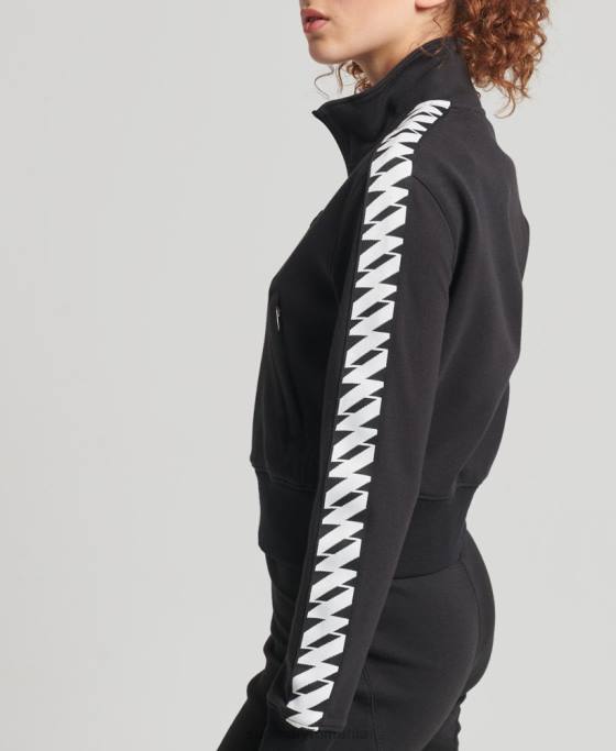 Superdry bandă de cod track top îmbrăcăminte negru femei JX0Z5878